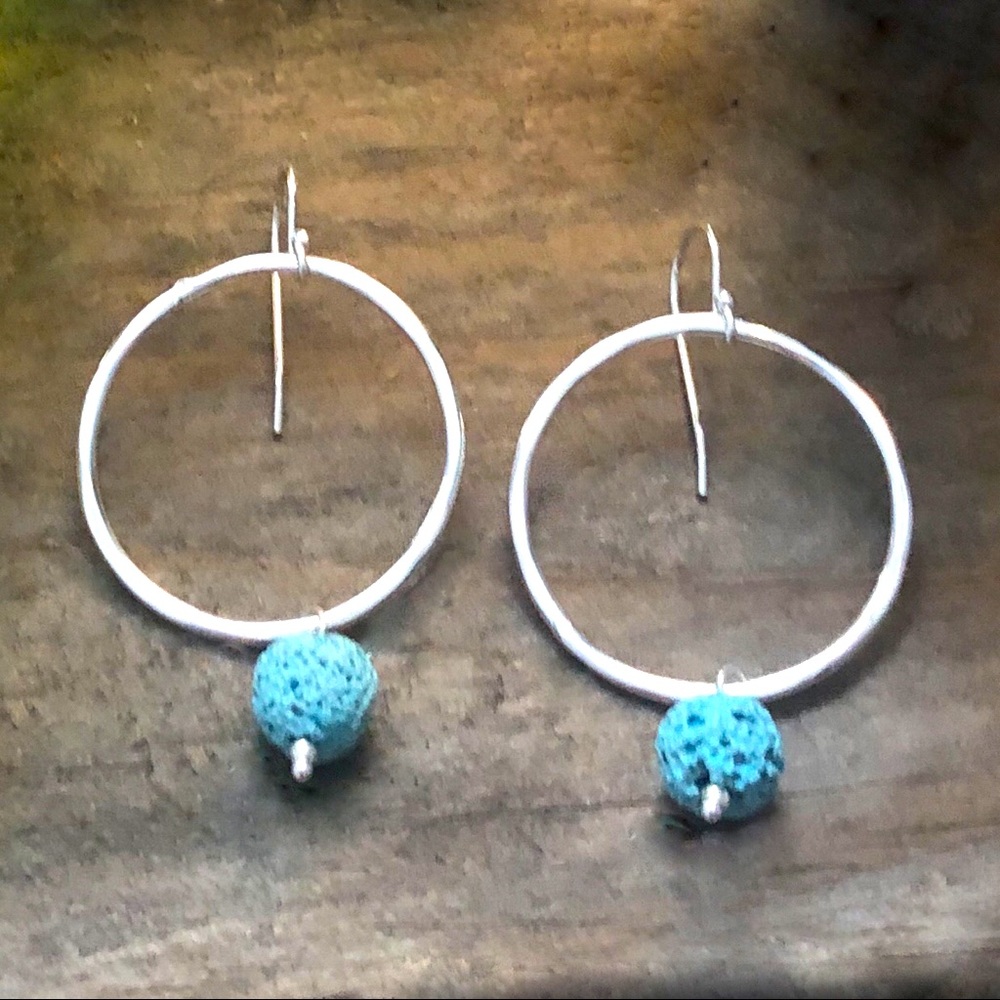 Oil Diffuser Sterling Hoop Earrings - image 2